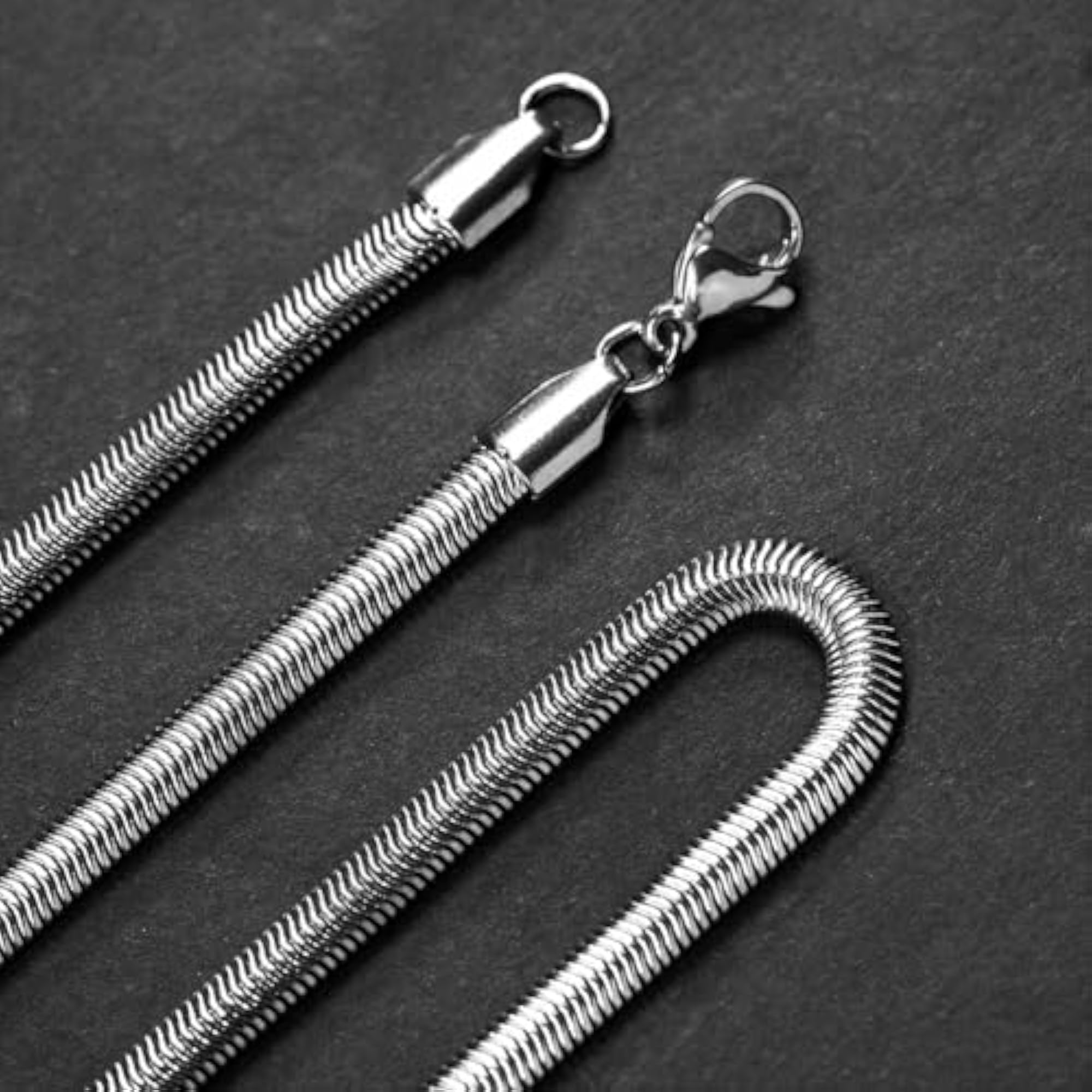 Stainless Steel Oscar Snake Mini Curb Chain Necklace for Men